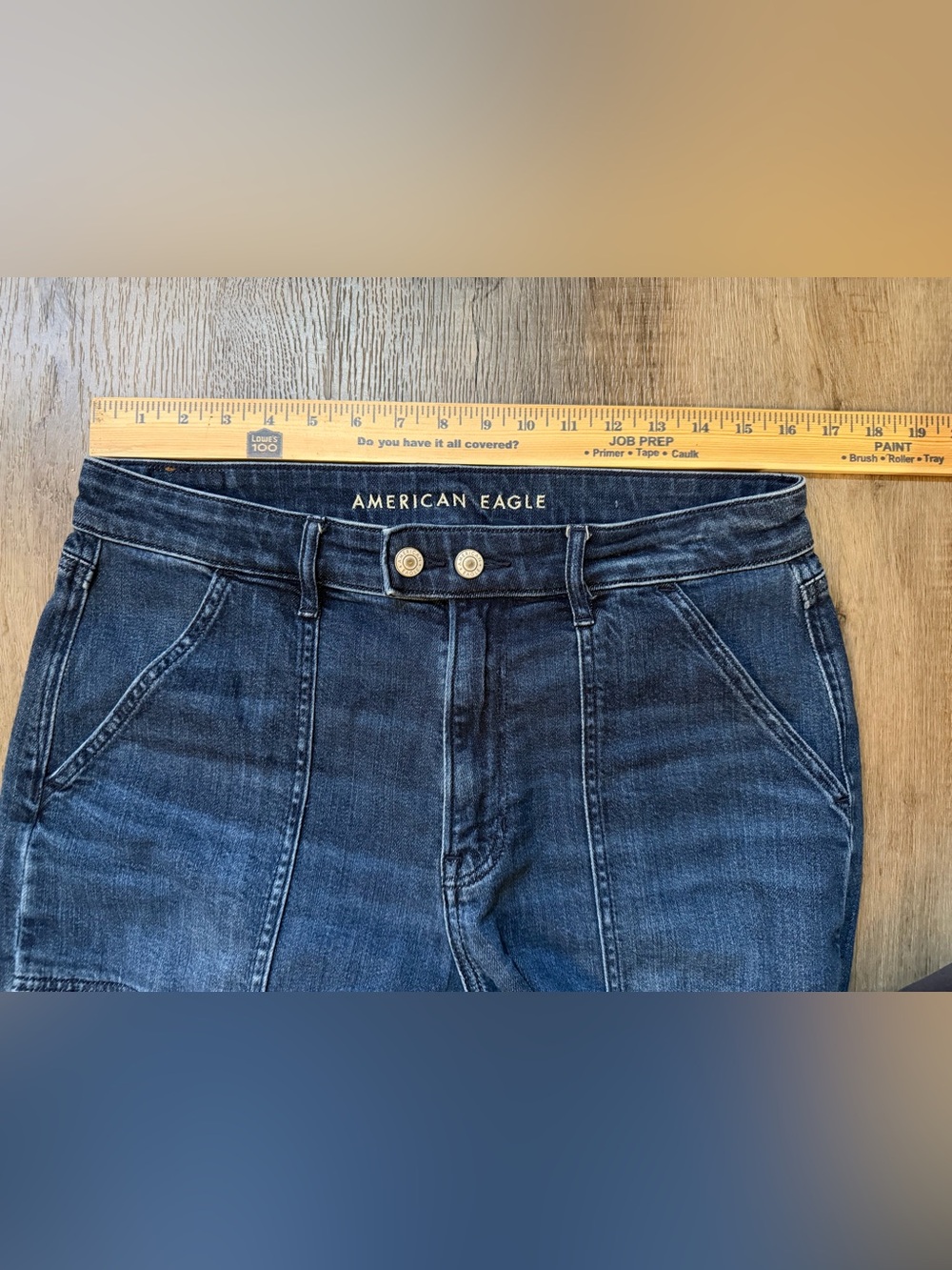 American Eagle Outfitters Stretch Super High-Rise Baggy Wide Leg Jeans Size 12 R - Picture 13 of 13
